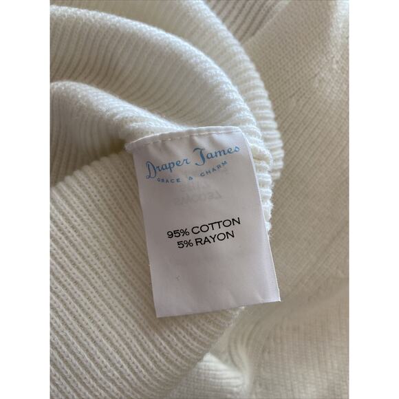 DRAPER JAMES S Ivory Bailey Peplum Sleeve Sweater Women's Pullover V-Neck Shirt - Picture 9 of 12